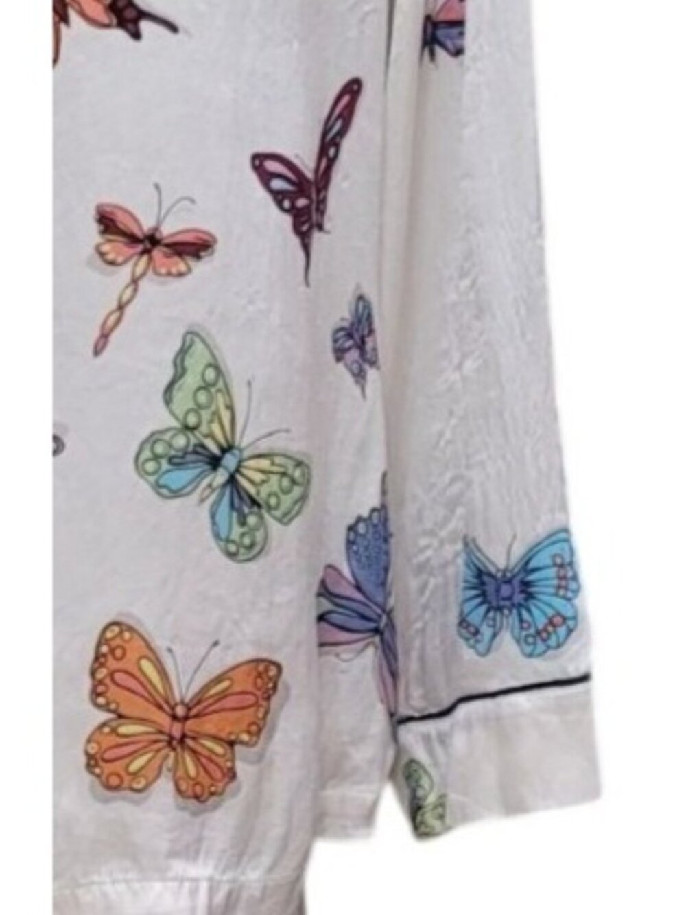 Vintage Nick & Nora 100% Silk Butterfly Print Pajama Set XL - Picture 6 of 12